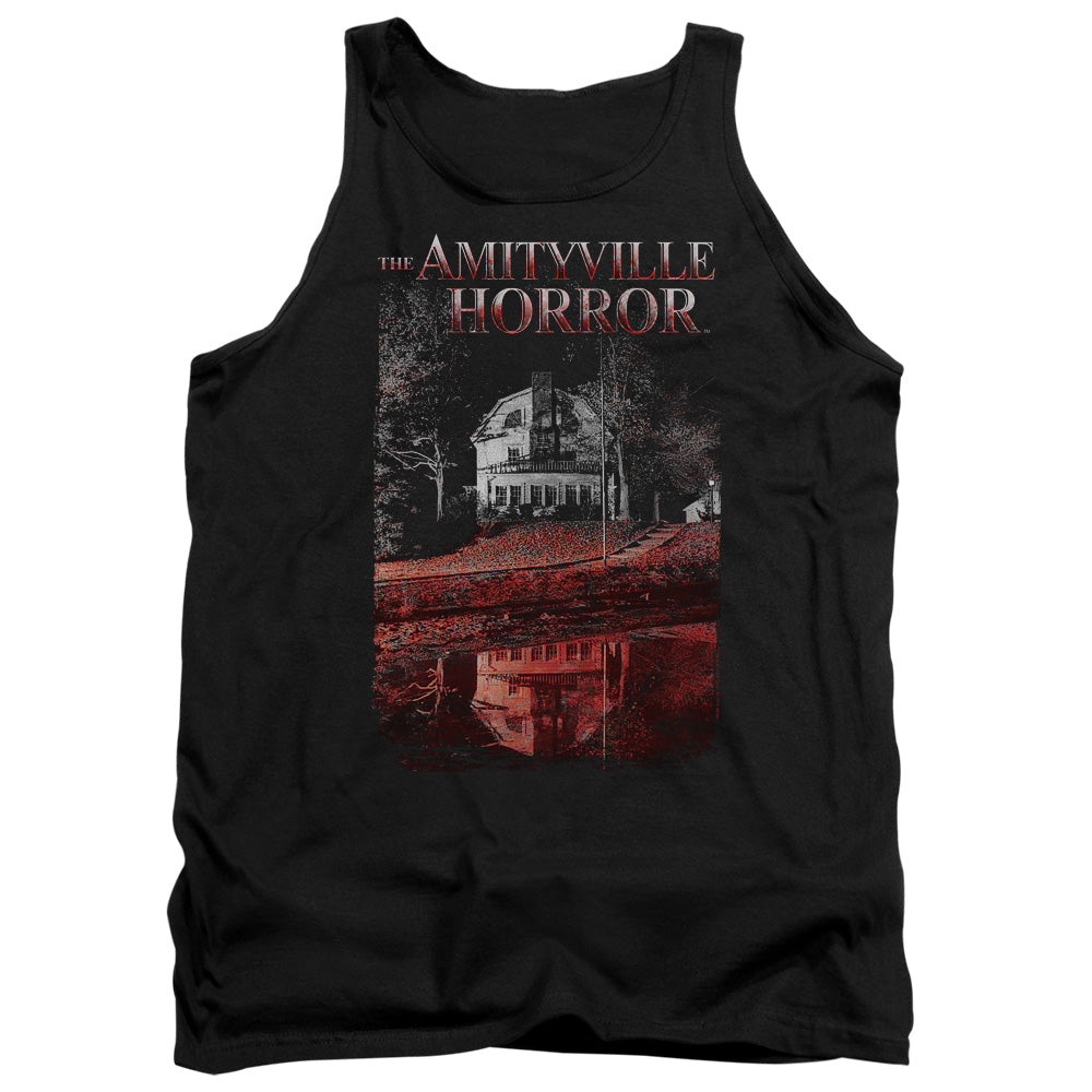 AN OFFCIALLY LICENSED AMITYVILLE HORROR COLD BLOOD ADULT UNISEX TANK TOP BLACK