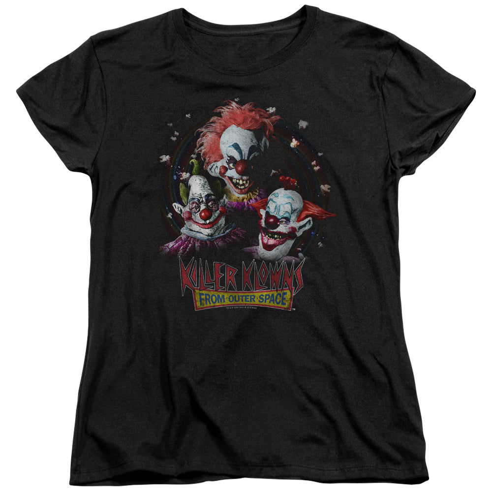 AN OFFCIALLY LICENSED KILLER KLOWNS FROM OUTER SPACE KILLER KLOWNS WOMEN'S REGULAR FIT T-SHIRT BLACK