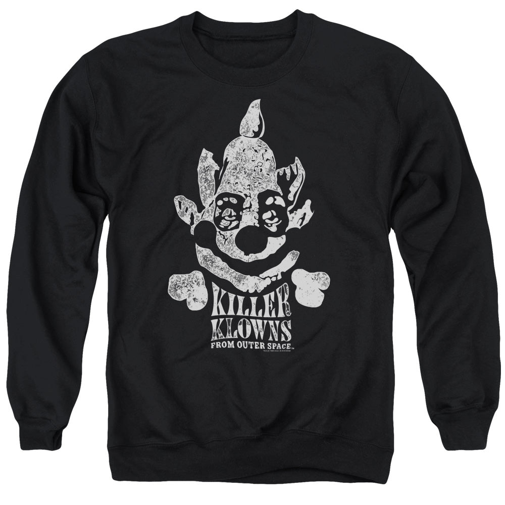 AN OFFCIALLY LICENSED KILLER KLOWNS FROM OUTER SPACE KREEPY ADULT UNISEX CREWNECK SWEATSHIRT BLACK