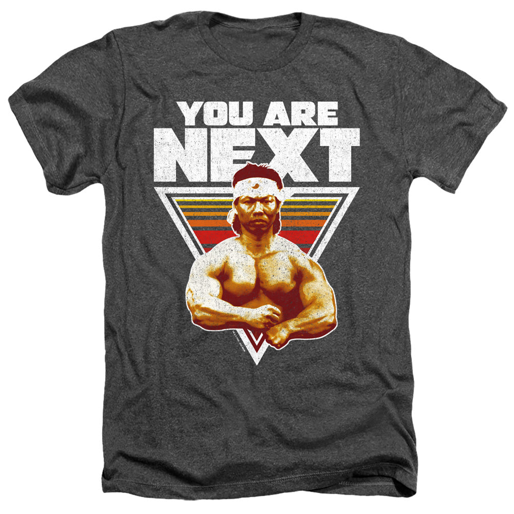 AN OFFCIALLY LICENSED BLOODSPORT YOU ARE NEXT MEN'S HEATHER T-SHIRT CHARCOAL