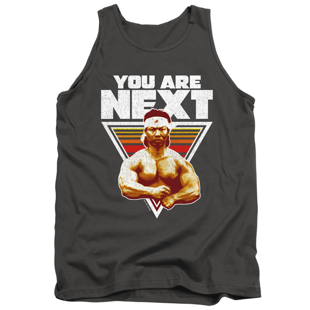 AN OFFCIALLY LICENSED BLOODSPORT YOU ARE NEXT ADULT UNISEX TANK TOP CHARCOAL