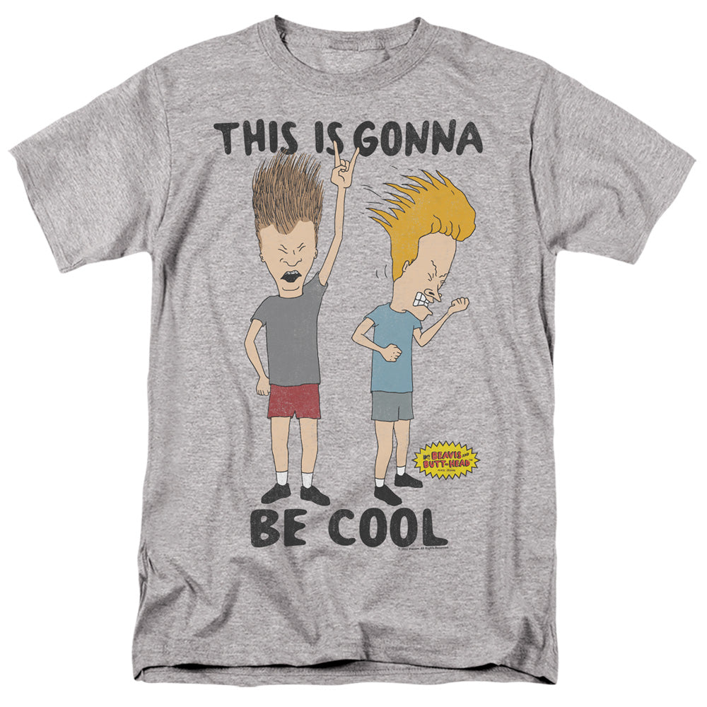 AN OFFCIALLY LICENSED BEAVIS AND BUTTHEAD GONNA BE COOL MEN'S REGULAR FIT T-SHIRT ATHLETIC HEATHER