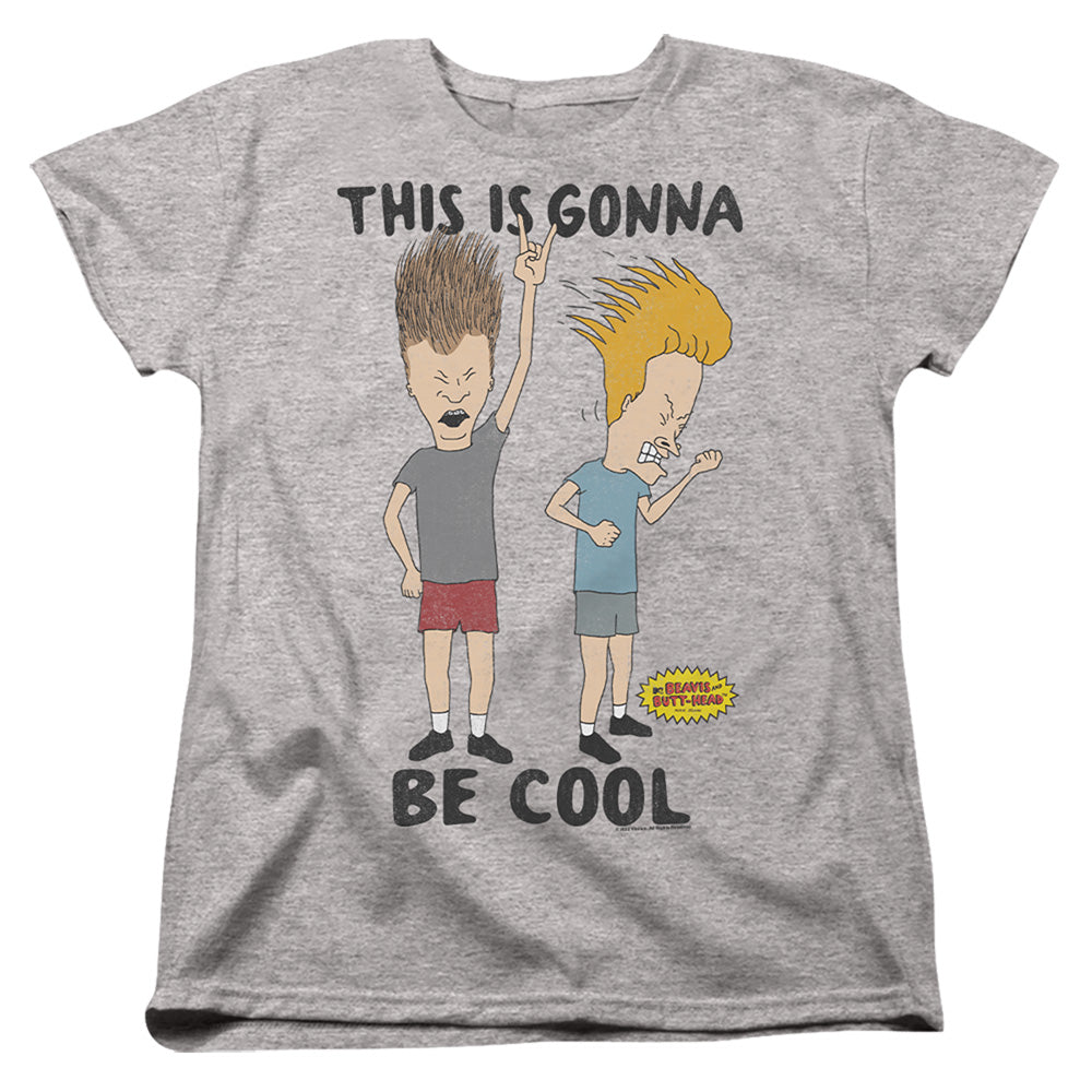 AN OFFCIALLY LICENSED BEAVIS AND BUTTHEAD GONNA BE COOL WOMEN'S REGULAR FIT T-SHIRT ATHLETIC HEATHER