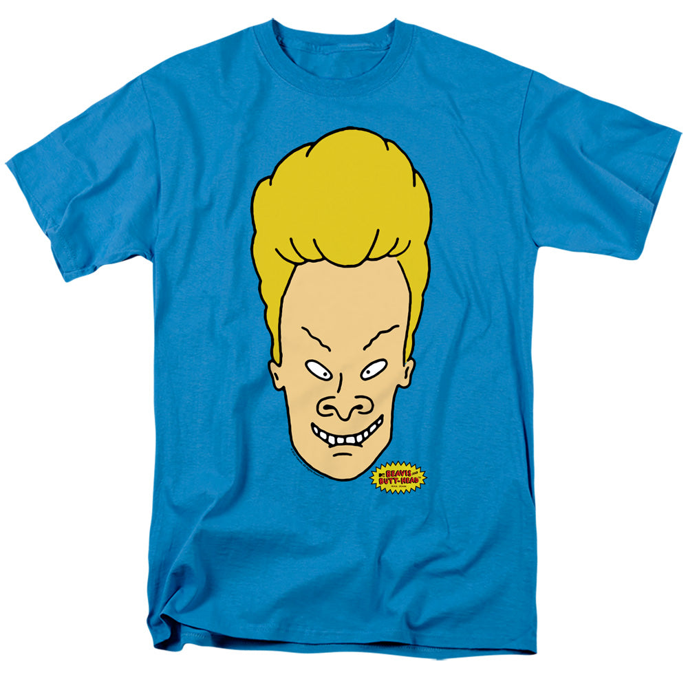 AN OFFCIALLY LICENSED BEAVIS AND BUTTHEAD BEAVIS HEADSHOT MEN'S REGULAR FIT T-SHIRT BLACK