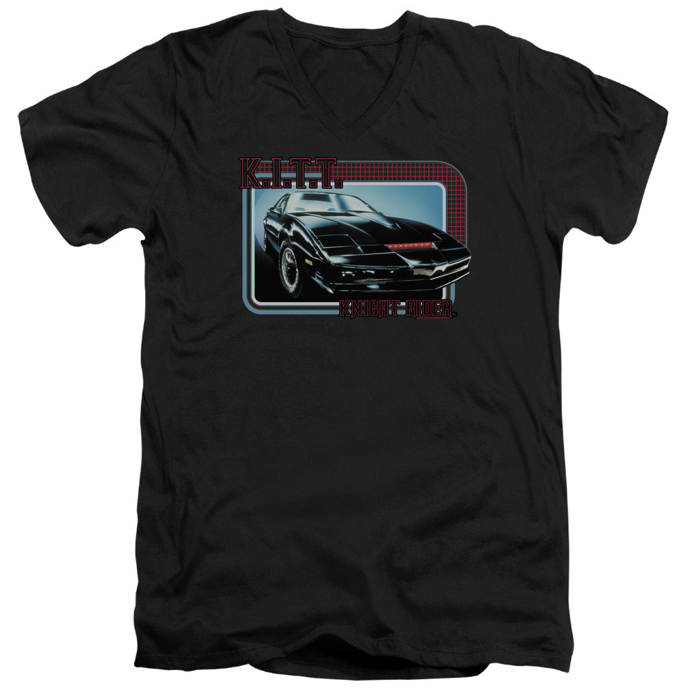 AN OFFCIALLY LICENSED KNIGHT RIDER KITT MEN'S V-NECK T-SHIRT BLACK