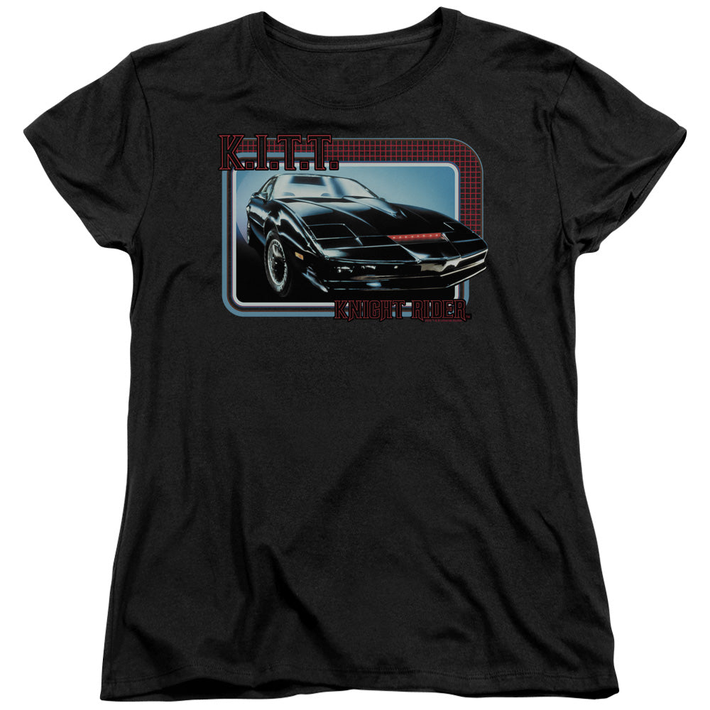 AN OFFCIALLY LICENSED KNIGHT RIDER KITT WOMEN'S REGULAR FIT T-SHIRT BLACK