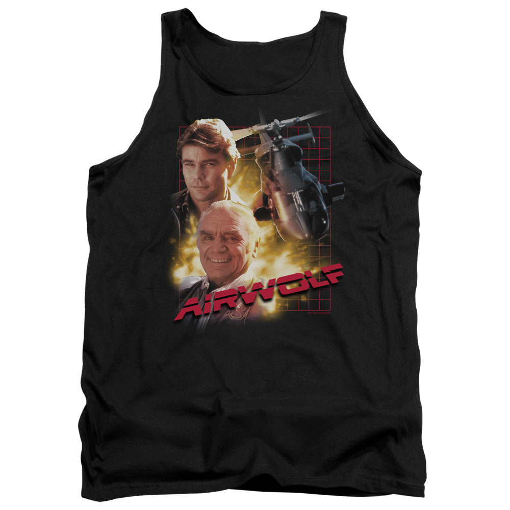 AN OFFCIALLY LICENSED AIRWOLF AIRWOLF ADULT UNISEX TANK TOP BLACK