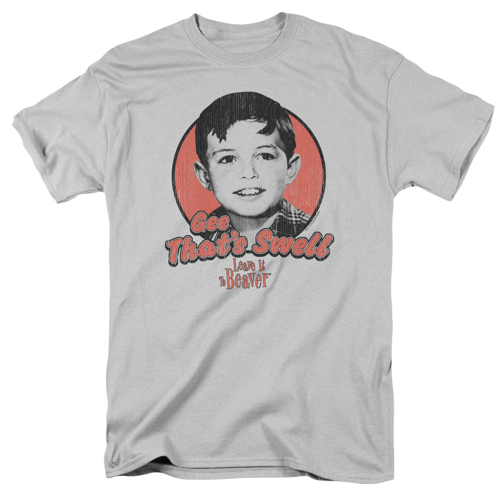 AN OFFCIALLY LICENSED LEAVE IT TO BEAVER SWELL MEN'S REGULAR FIT T-SHIRT SILVER