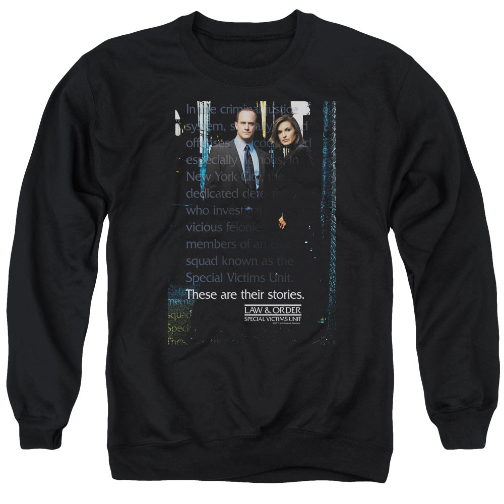 AN OFFCIALLY LICENSED LAW AND ORDER SVU SVU ADULT UNISEX CREWNECK SWEATSHIRT BLACK