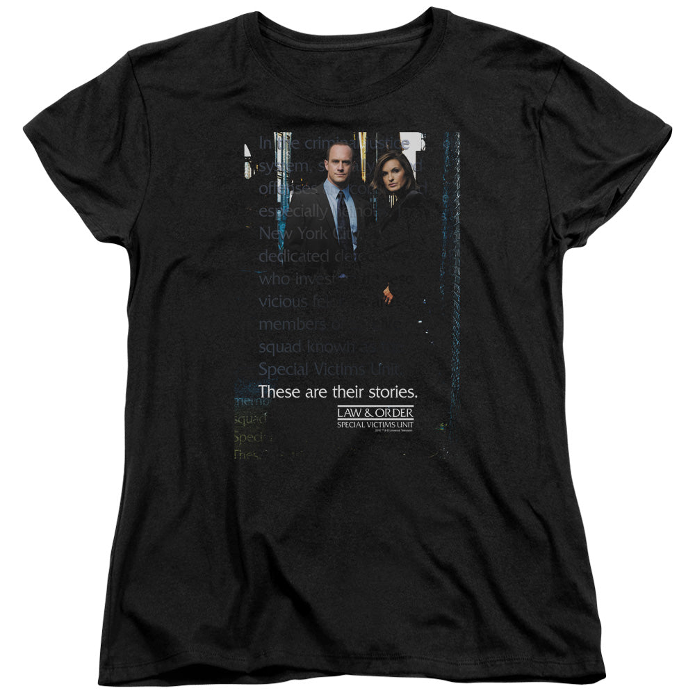 AN OFFCIALLY LICENSED LAW AND ORDER SVU SVU WOMEN'S REGULAR FIT T-SHIRT BLACK