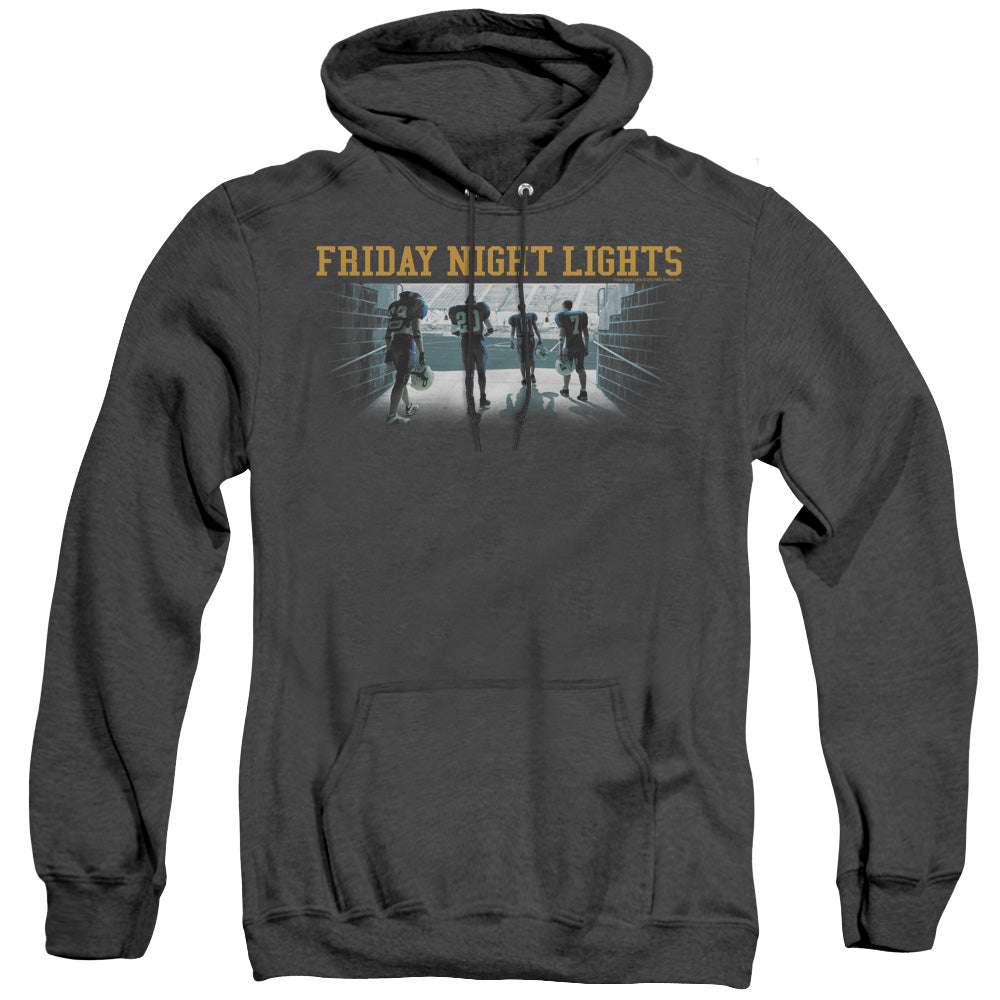 AN OFFCIALLY LICENSED FRIDAY NIGHT LIGHTS GAME TIME ADULT UNISEX HEATHER PULLOVER HOODIE BLACK