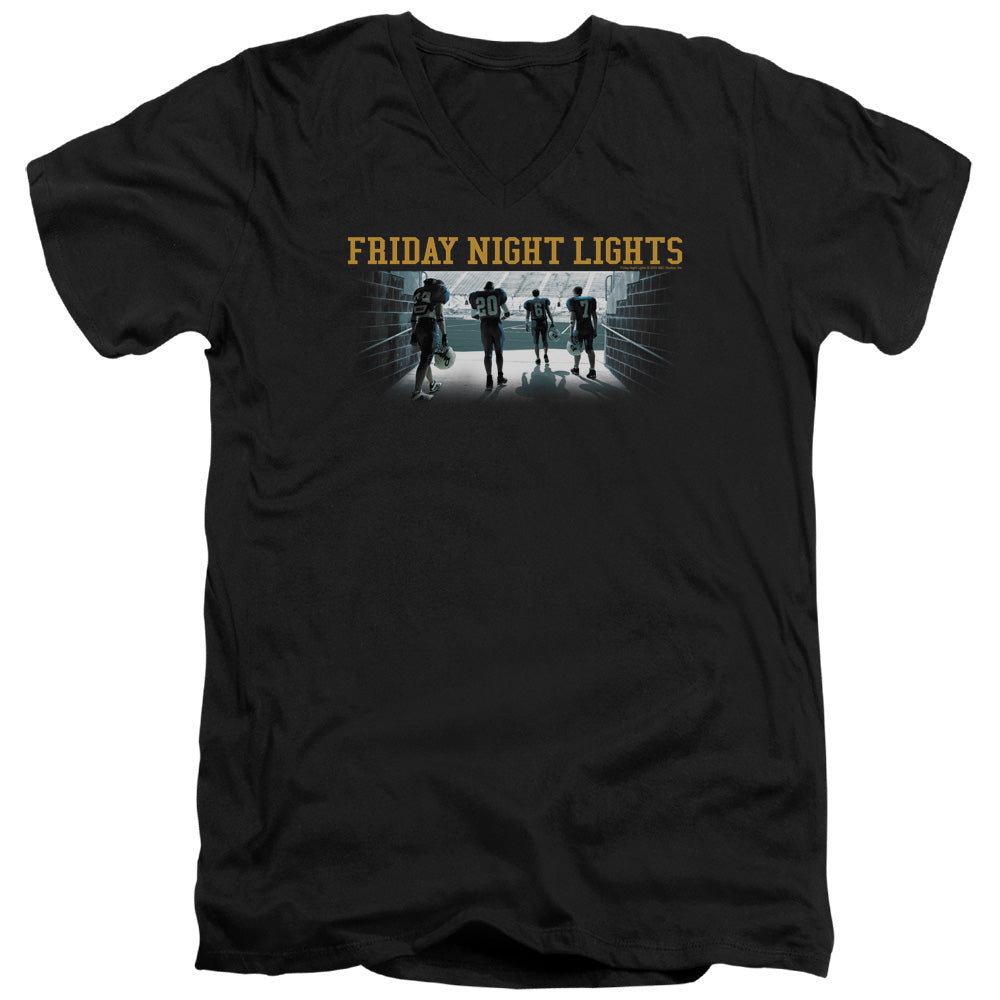 AN OFFCIALLY LICENSED FRIDAY NIGHT LIGHTS GAME TIME MEN'S V-NECK T-SHIRT BLACK