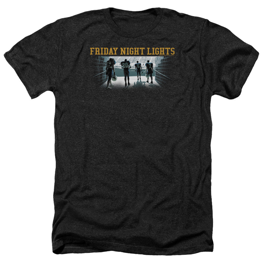 AN OFFCIALLY LICENSED FRIDAY NIGHT LIGHTS GAME TIME MEN'S HEATHER T-SHIRT CHARCOAL