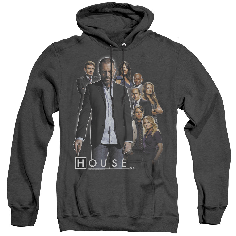 AN OFFCIALLY LICENSED HOUSE CREW ADULT UNISEX HEATHER PULLOVER HOODIE BLACK