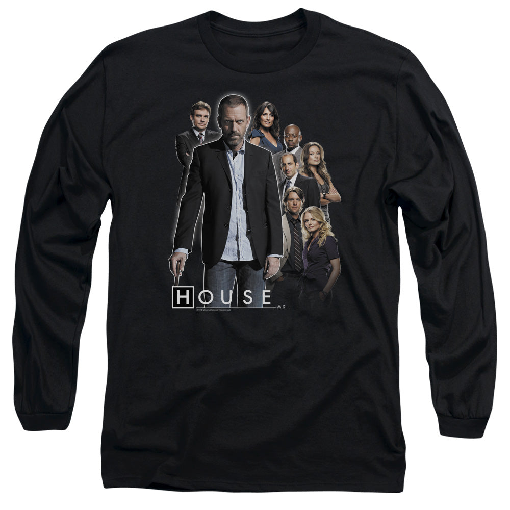 AN OFFCIALLY LICENSED HOUSE CREW MEN'S LONG SLEEVE T-SHIRT BLACK