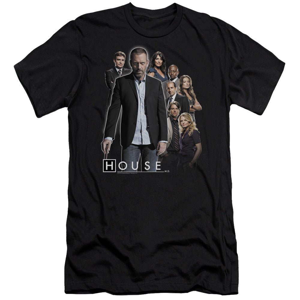 AN OFFCIALLY LICENSED HOUSE CREW MEN'S PREMIUM SLIM FIT T-SHIRT BLACK