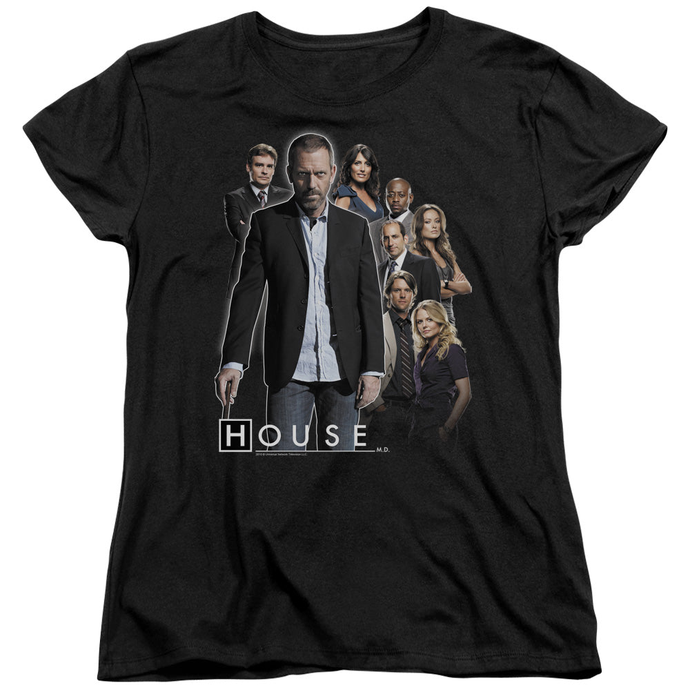 AN OFFCIALLY LICENSED HOUSE CREW WOMEN'S REGULAR FIT T-SHIRT BLACK