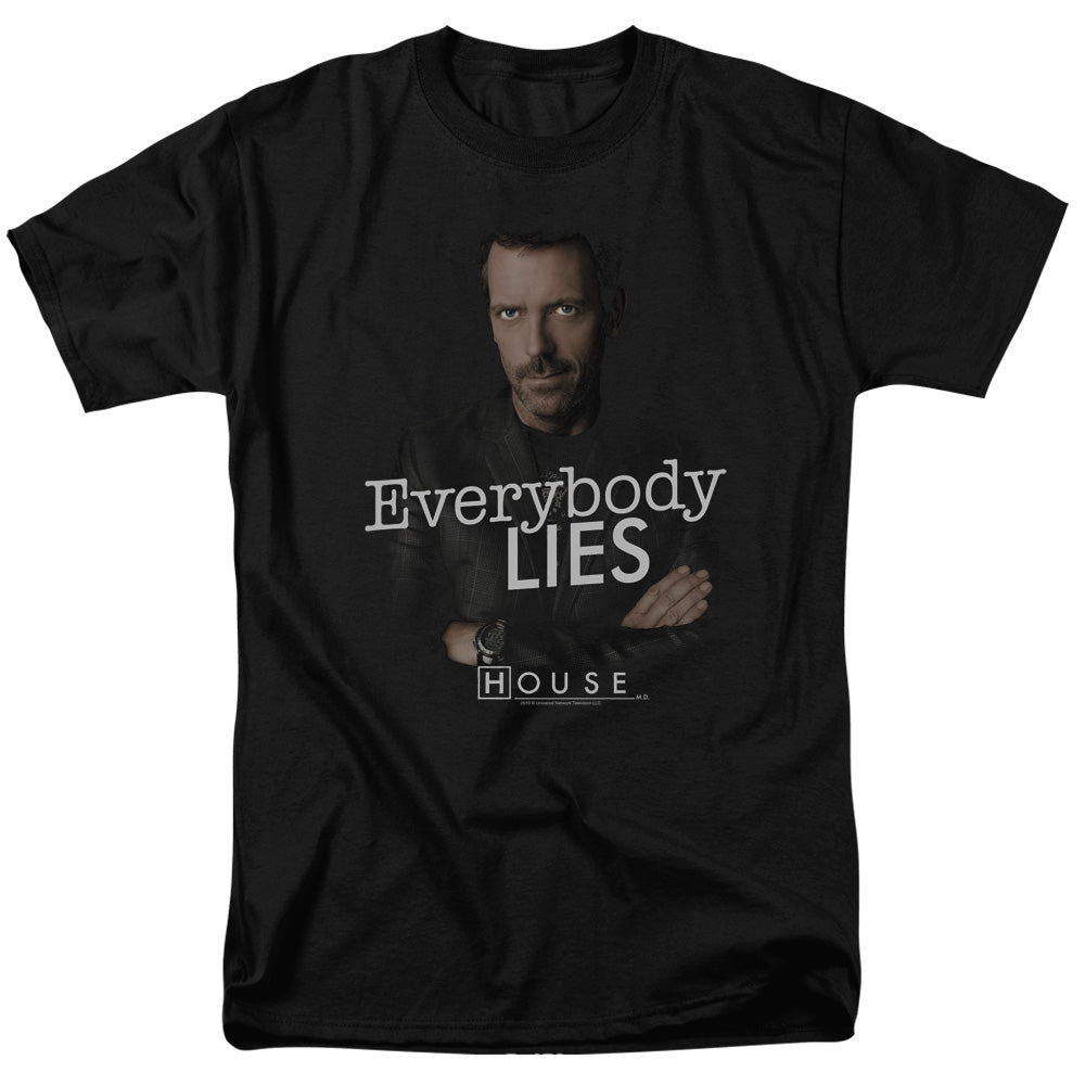 AN OFFCIALLY LICENSED HOUSE EVERYBODY LIES MEN'S REGULAR FIT T-SHIRT BLACK