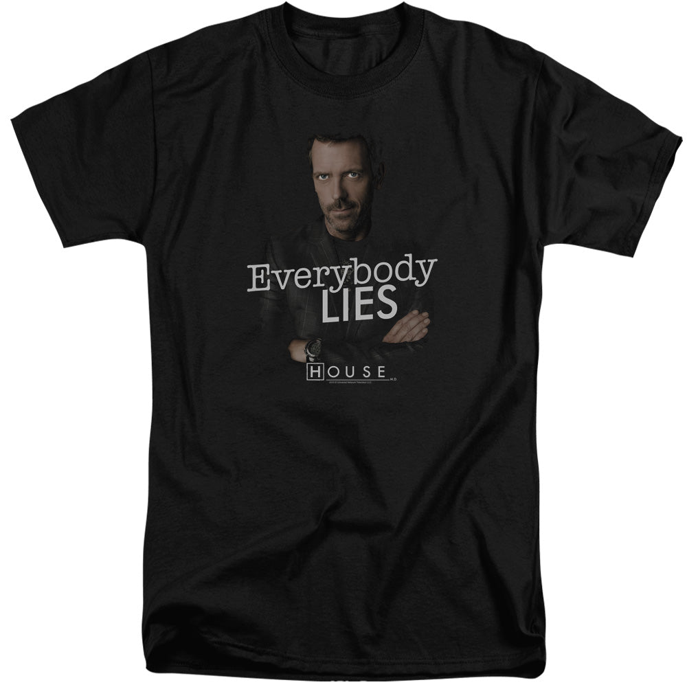 AN OFFCIALLY LICENSED HOUSE EVERYBODY LIES MEN'S TALL FIT T-SHIRT BLACK