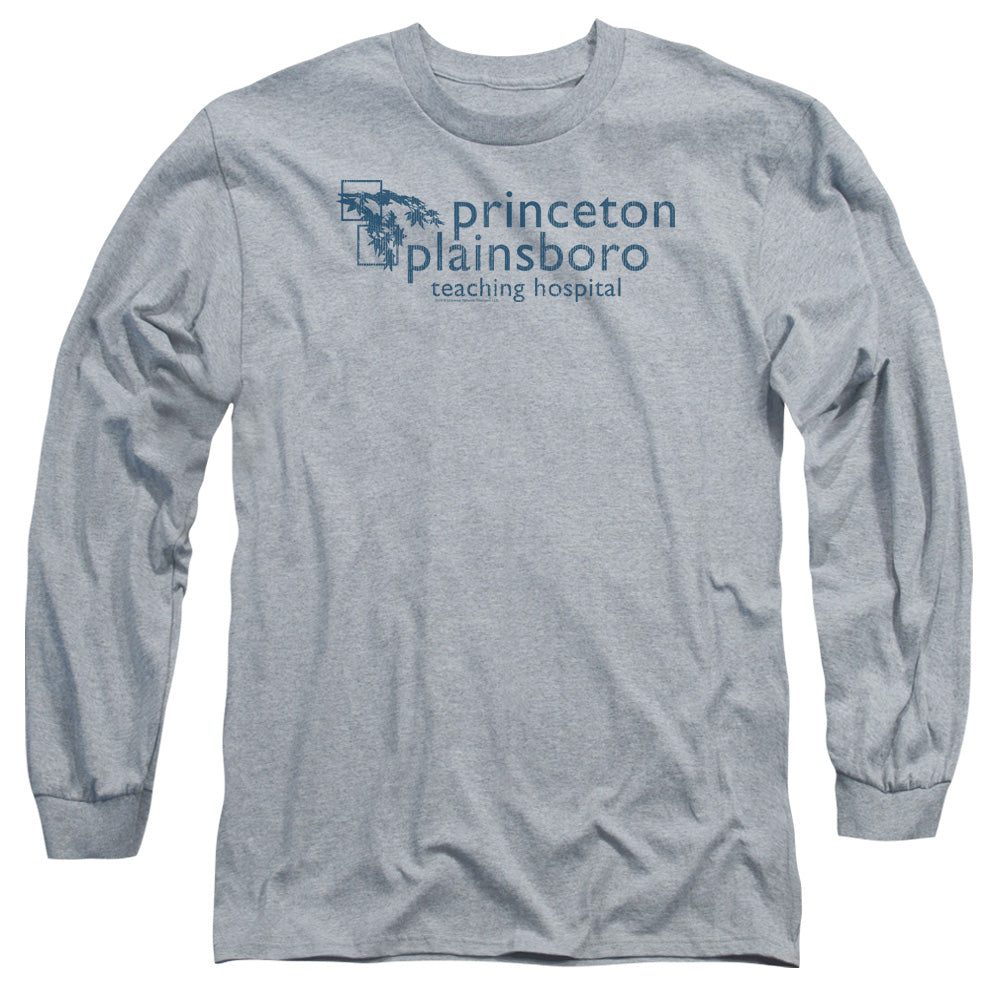 AN OFFCIALLY LICENSED HOUSE PRINCETON PLAINSBORO MEN'S LONG SLEEVE T-SHIRT ATHLETIC HEATHER