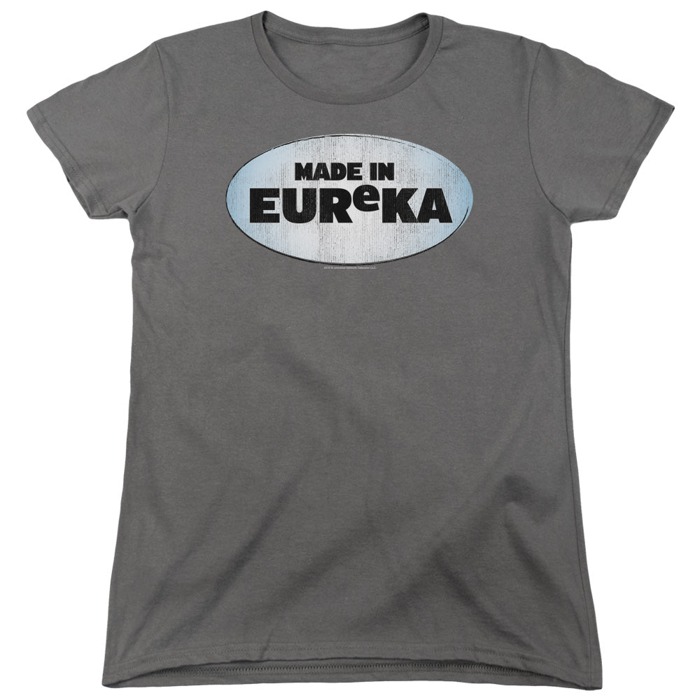 AN OFFCIALLY LICENSED EUREKA MADE IN EUREKA WOMEN'S REGULAR FIT T-SHIRT CHARCOAL
