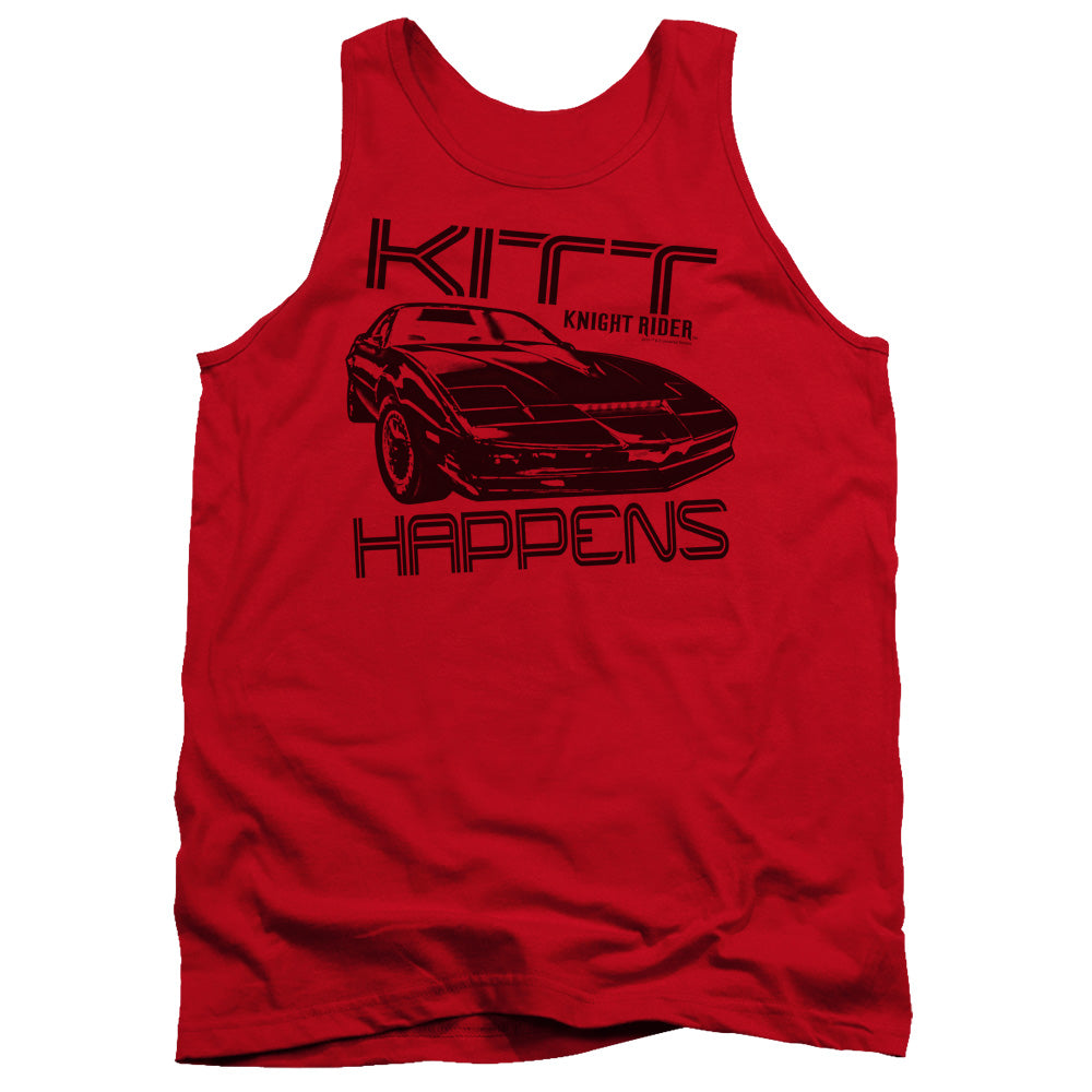 AN OFFCIALLY LICENSED KNIGHT RIDER KITT HAPPENS ADULT UNISEX TANK TOP RED