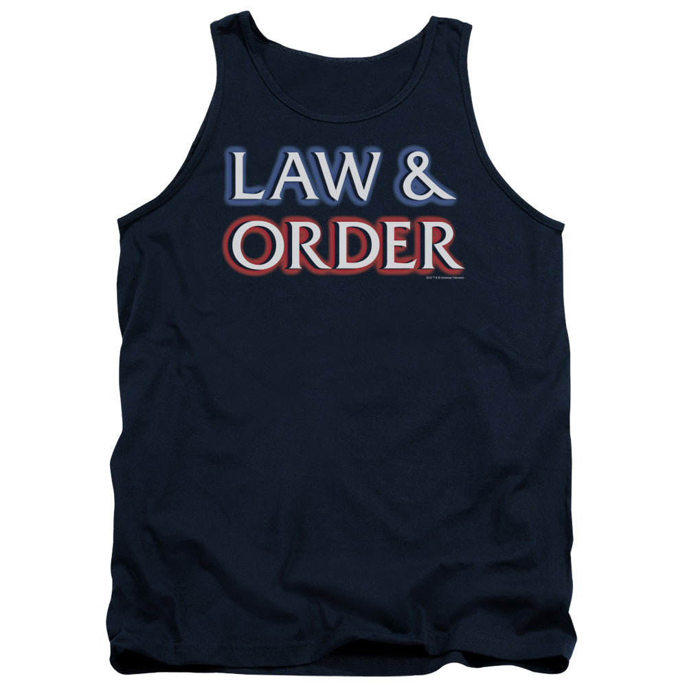 AN OFFCIALLY LICENSED LAW AND ORDER LOGO ADULT UNISEX TANK TOP NAVY