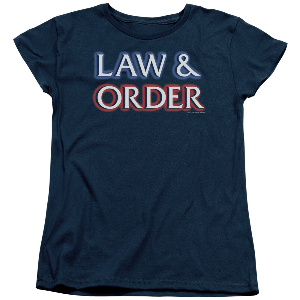 AN OFFCIALLY LICENSED LAW AND ORDER LOGO WOMEN'S REGULAR FIT T-SHIRT NAVY