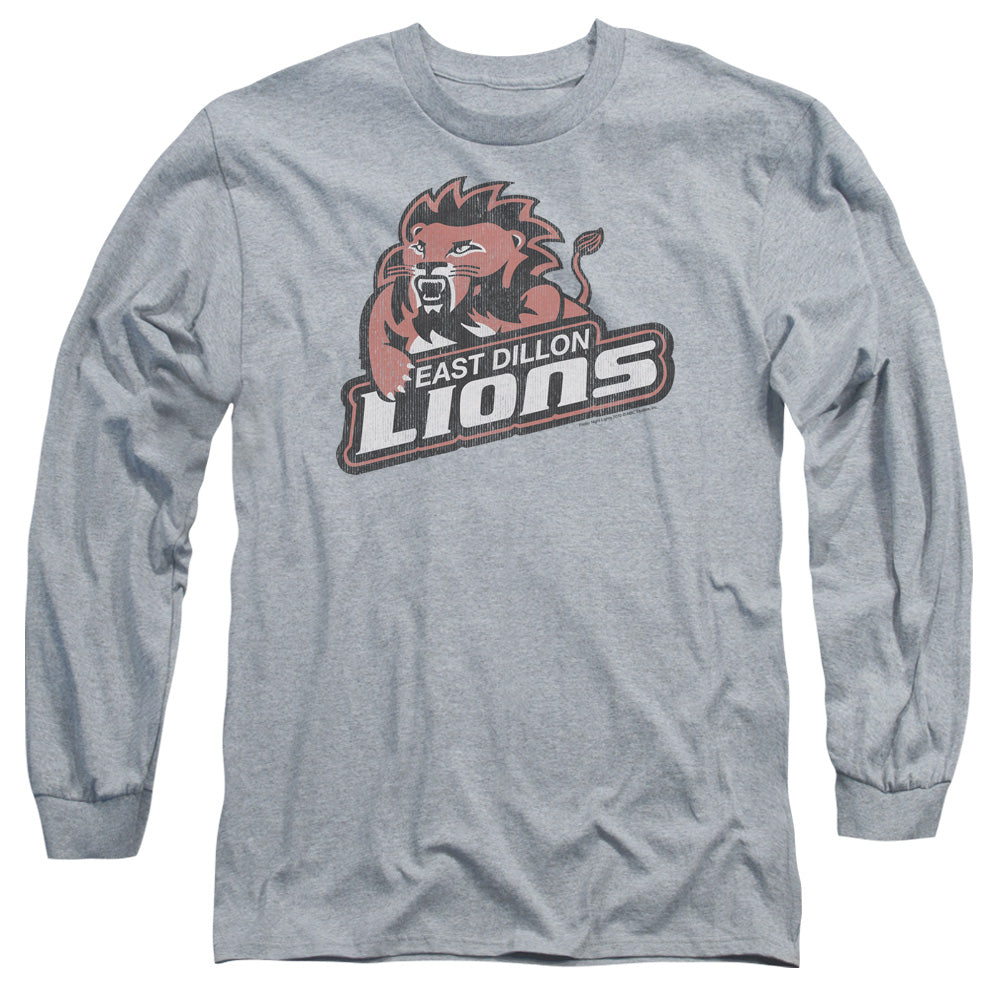 AN OFFCIALLY LICENSED FRIDAY NIGHT LIGHTS EAST DILLION LIONS MEN'S LONG SLEEVE T-SHIRT ATHLETIC HEATHER