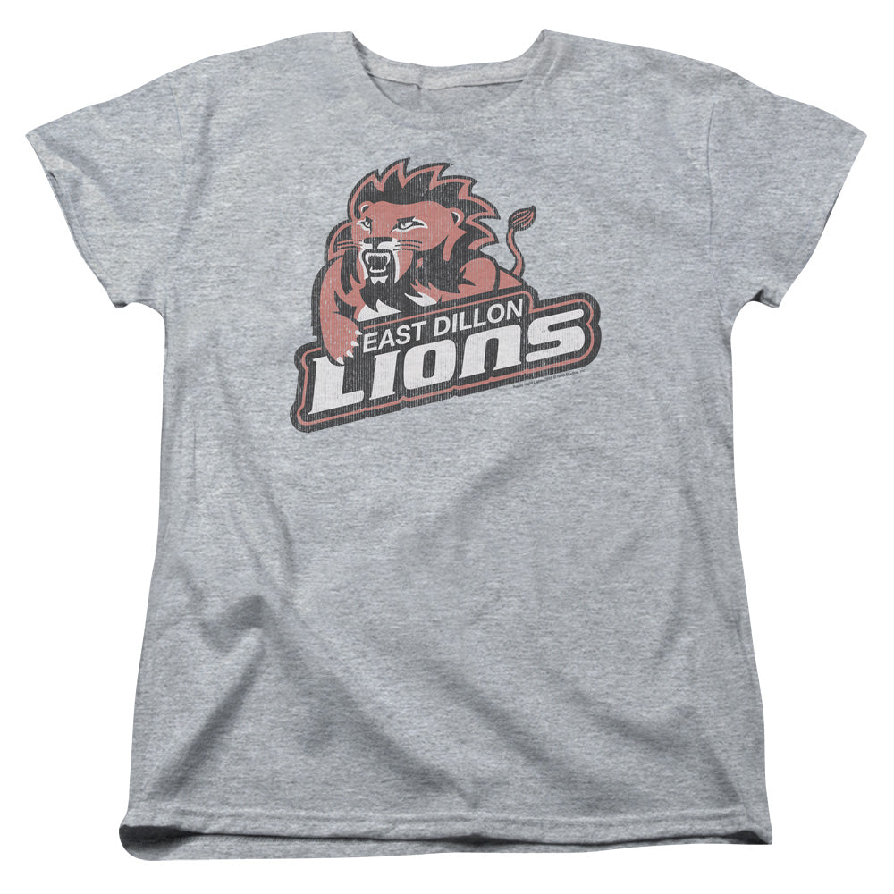 AN OFFCIALLY LICENSED FRIDAY NIGHT LIGHTS EAST DILLION LIONS WOMEN'S REGULAR FIT T-SHIRT ATHLETIC HEATHER