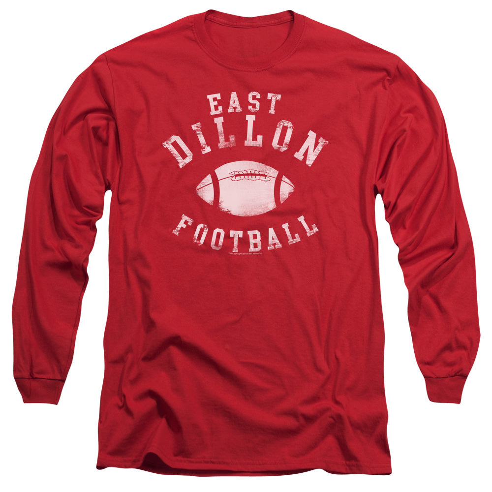 AN OFFCIALLY LICENSED FRIDAY NIGHT LIGHTS EAST DILLON FOOTBALL MEN'S LONG SLEEVE T-SHIRT RED