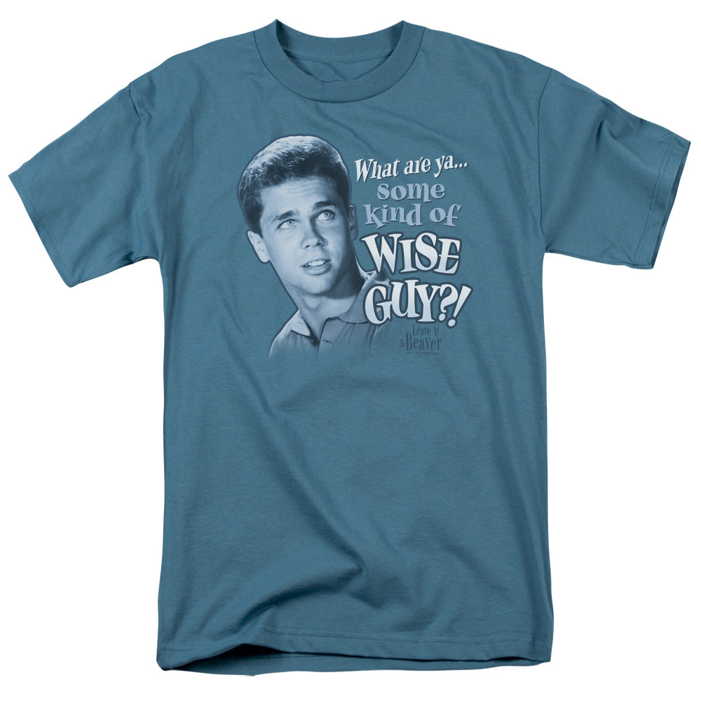 AN OFFCIALLY LICENSED LEAVE IT TO BEAVER WISE GUY MEN'S REGULAR FIT T-SHIRT SLATE