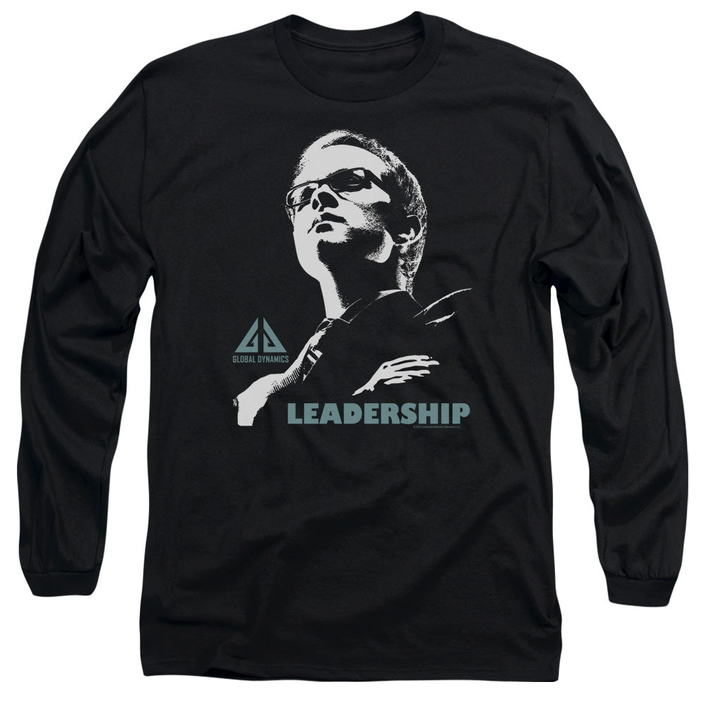 AN OFFCIALLY LICENSED EUREKA LEADERSHIP POSTER MEN'S LONG SLEEVE T-SHIRT BLACK