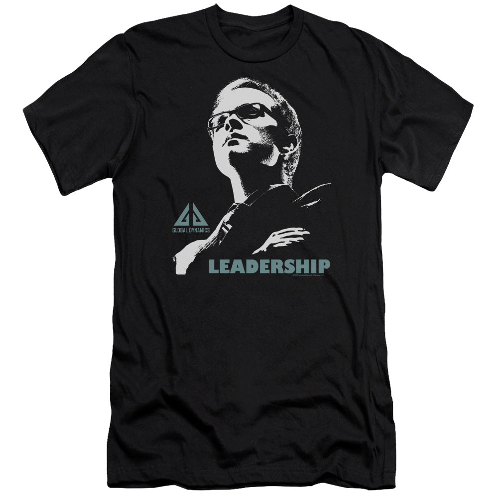 AN OFFCIALLY LICENSED EUREKA LEADERSHIP POSTER MEN'S PREMIUM SLIM FIT T-SHIRT BLACK