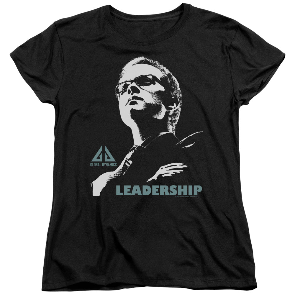 AN OFFCIALLY LICENSED EUREKA LEADERSHIP POSTER WOMEN'S REGULAR FIT T-SHIRT BLACK