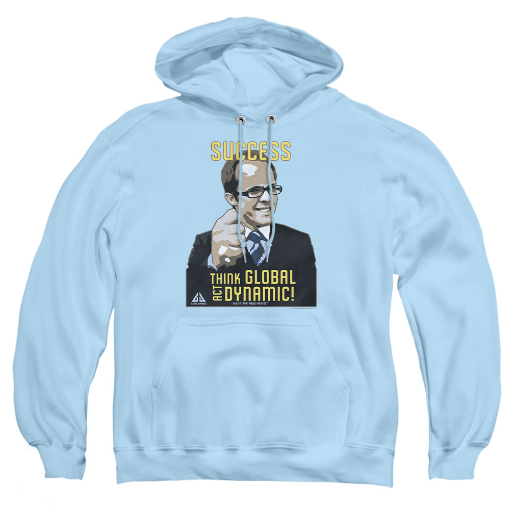 AN OFFCIALLY LICENSED EUREKA SUCCESS POSTER ADULT UNISEX PULLOVER HOODIE LIGHT BLUE