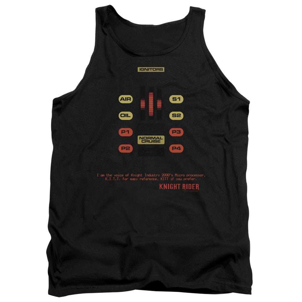 AN OFFCIALLY LICENSED KNIGHT RIDER KITT CONSOL ADULT UNISEX TANK TOP BLACK