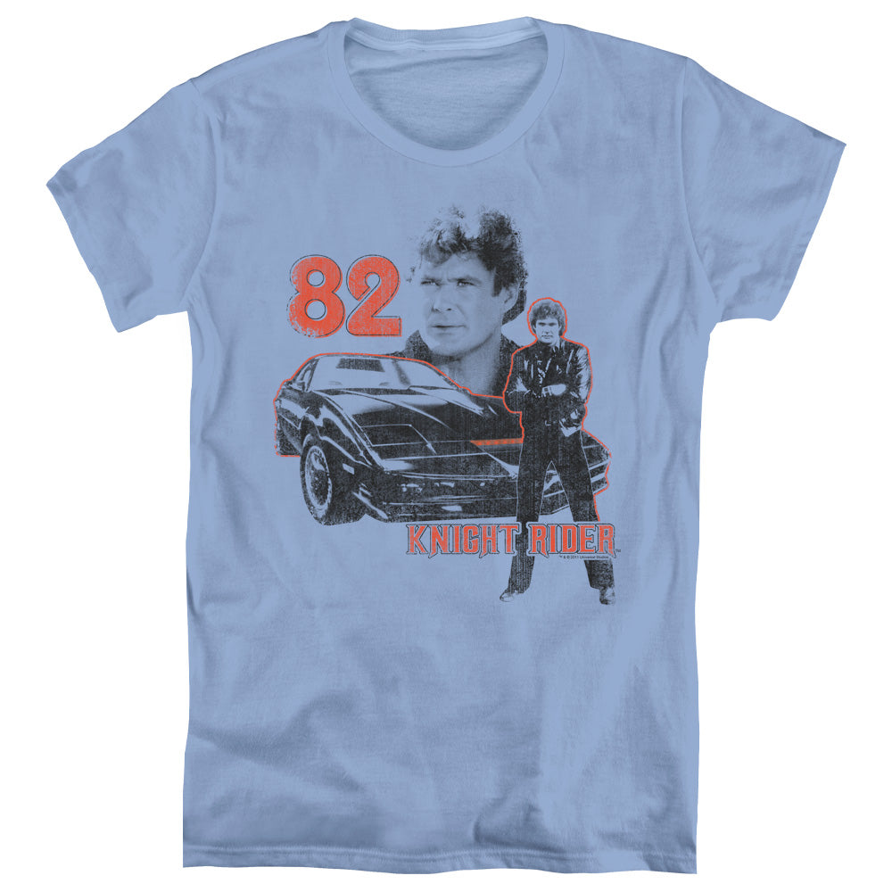 AN OFFCIALLY LICENSED KNIGHT RIDER KITT CONSOL WOMEN'S REGULAR FIT T-SHIRT CAROLINA BLUE
