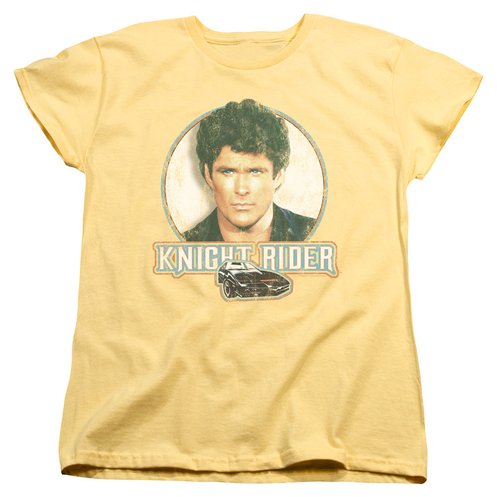 AN OFFCIALLY LICENSED KNIGHT RIDER VINTAGE WOMEN'S REGULAR FIT T-SHIRT BANANA