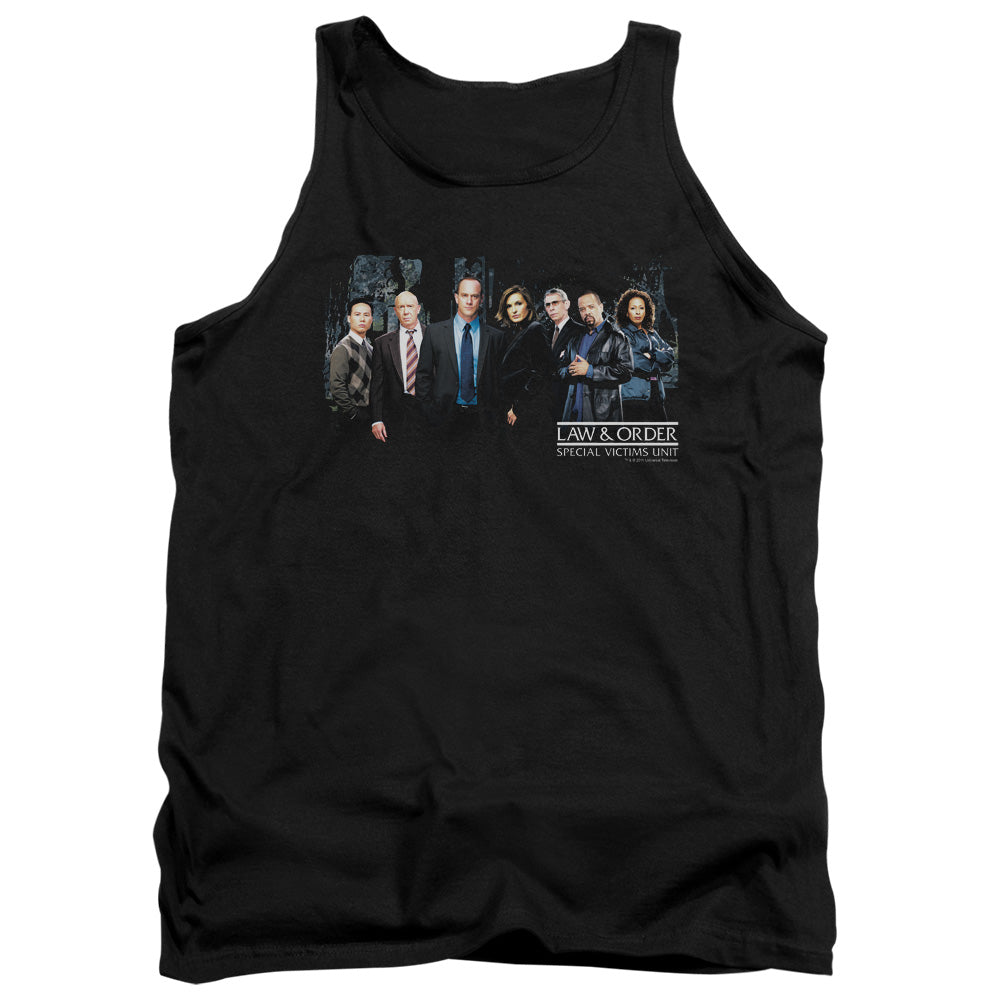AN OFFCIALLY LICENSED LAW AND ORDER SVU CAST ADULT UNISEX TANK TOP BLACK