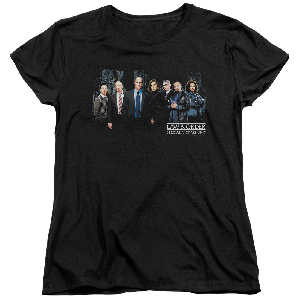 AN OFFCIALLY LICENSED LAW AND ORDER SVU CAST WOMEN'S REGULAR FIT T-SHIRT BLACK