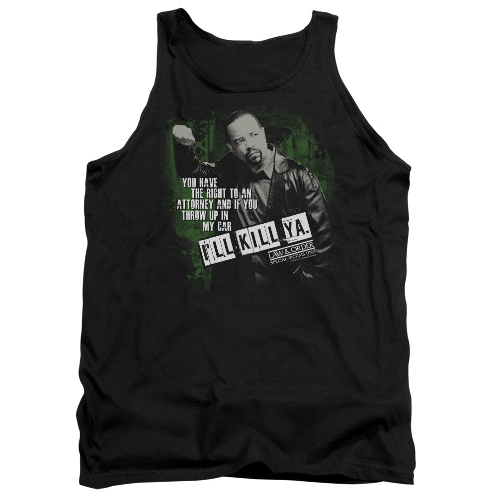 AN OFFCIALLY LICENSED LAW AND ORDER SVU ILL KILL YA ADULT UNISEX TANK TOP BLACK