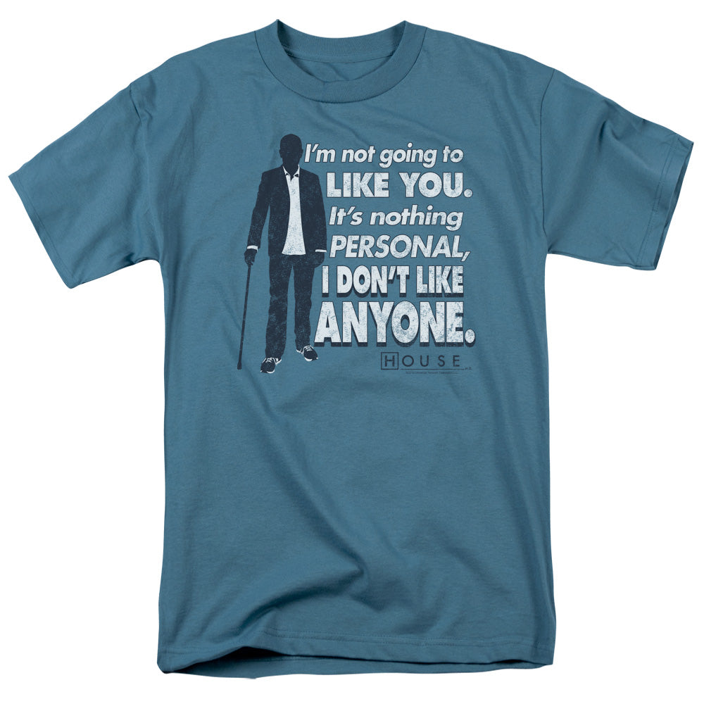 AN OFFCIALLY LICENSED HOUSE I DONT LIKE ANYONE MEN'S REGULAR FIT T-SHIRT SLATE