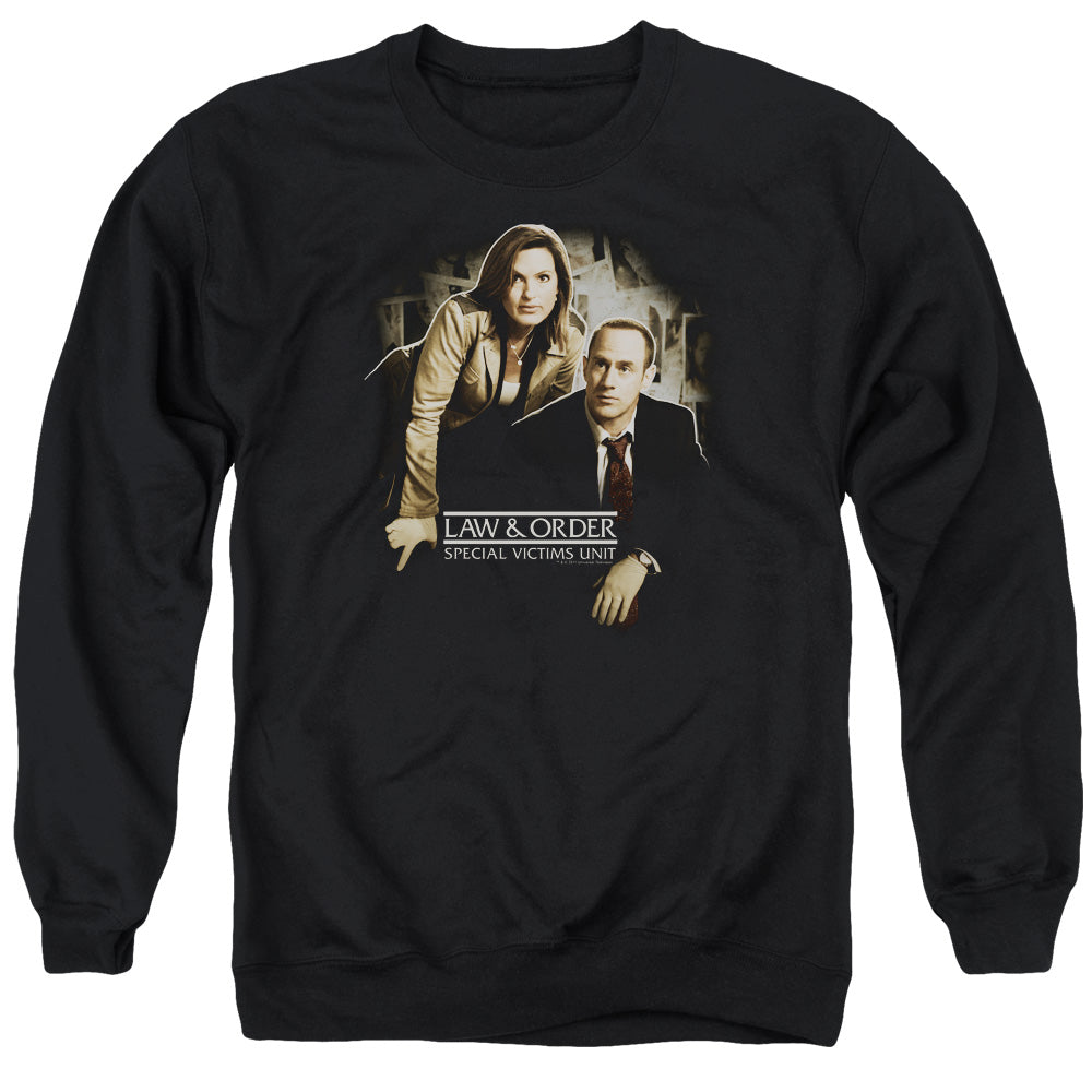 AN OFFCIALLY LICENSED LAW AND ORDER SVU HELPING VICTIMS ADULT UNISEX CREWNECK SWEATSHIRT BLACK
