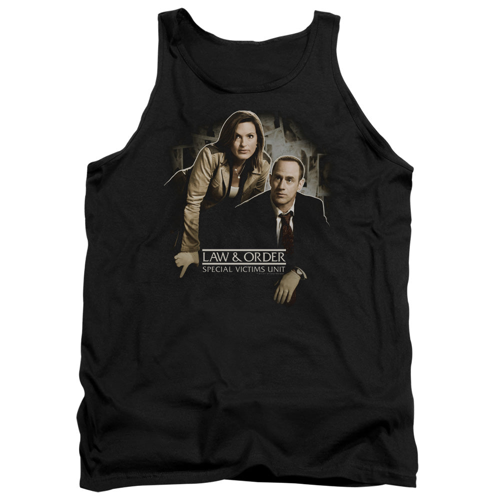 AN OFFCIALLY LICENSED LAW AND ORDER SVU HELPING VICTIMS ADULT UNISEX TANK TOP BLACK