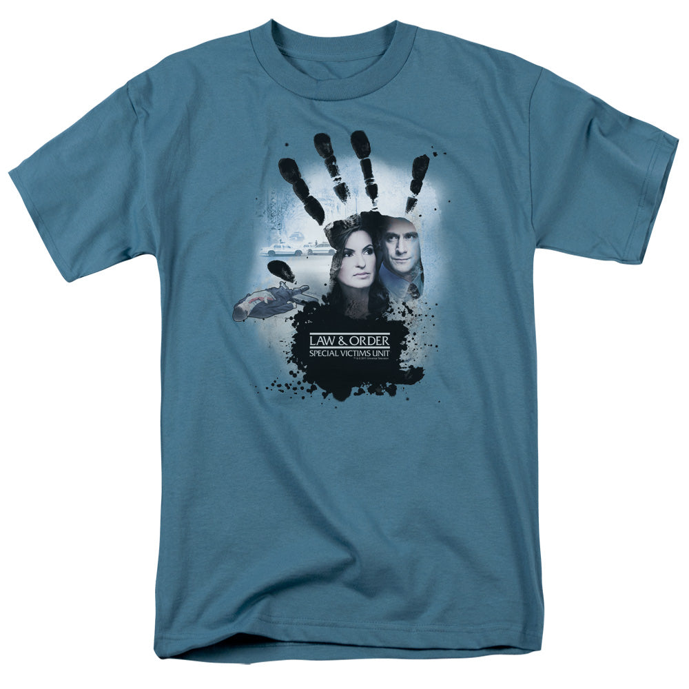 AN OFFCIALLY LICENSED LAW AND ORDER SVU HAND MEN'S REGULAR FIT T-SHIRT SLATE