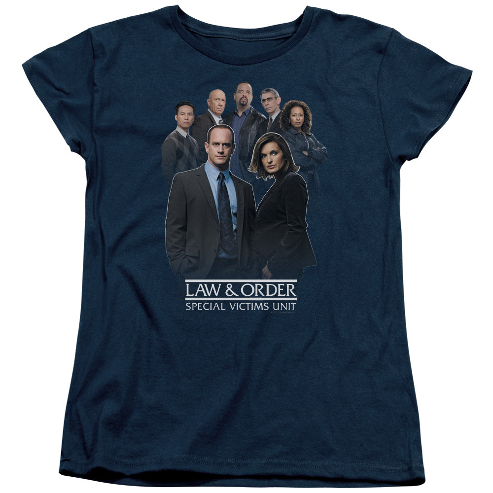 AN OFFCIALLY LICENSED LAW AND ORDER SVU TEAM WOMEN'S REGULAR FIT T-SHIRT NAVY