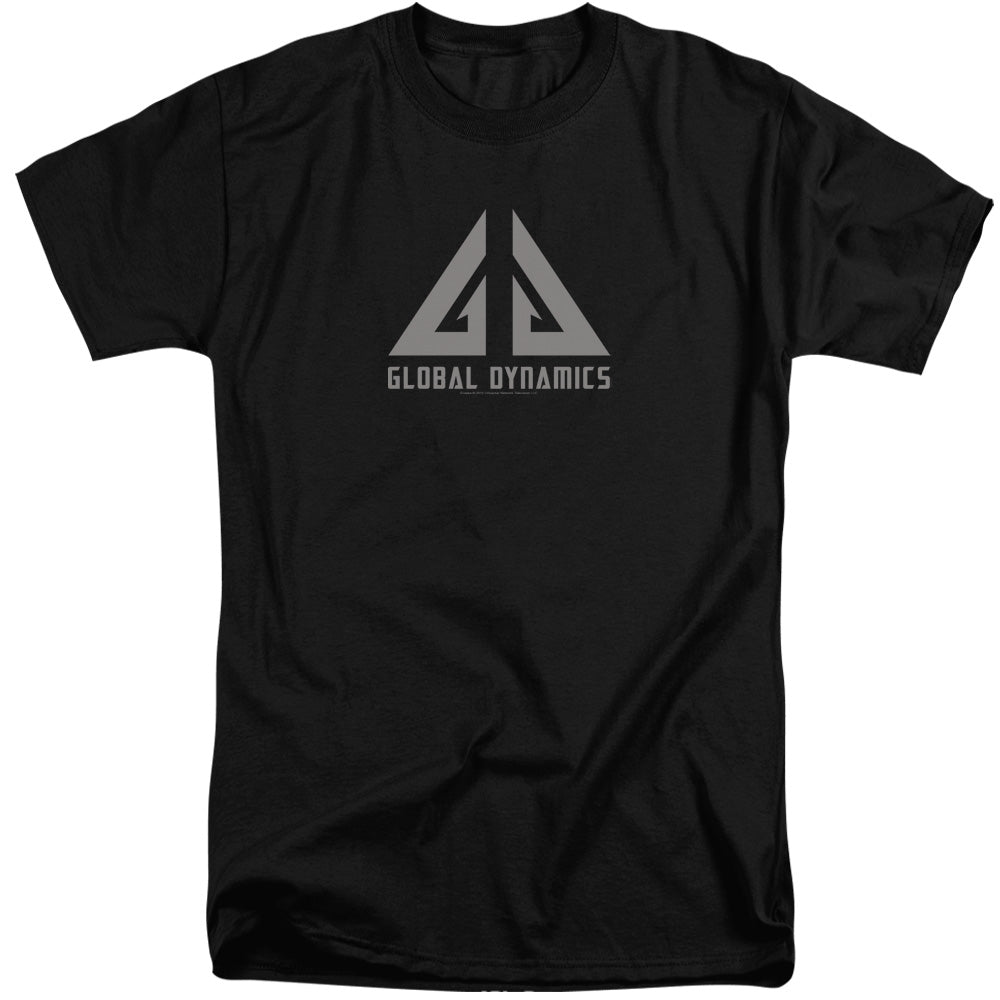 AN OFFCIALLY LICENSED EUREKA GLOBAL DYNAMICS LOGO MEN'S TALL FIT T-SHIRT BLACK