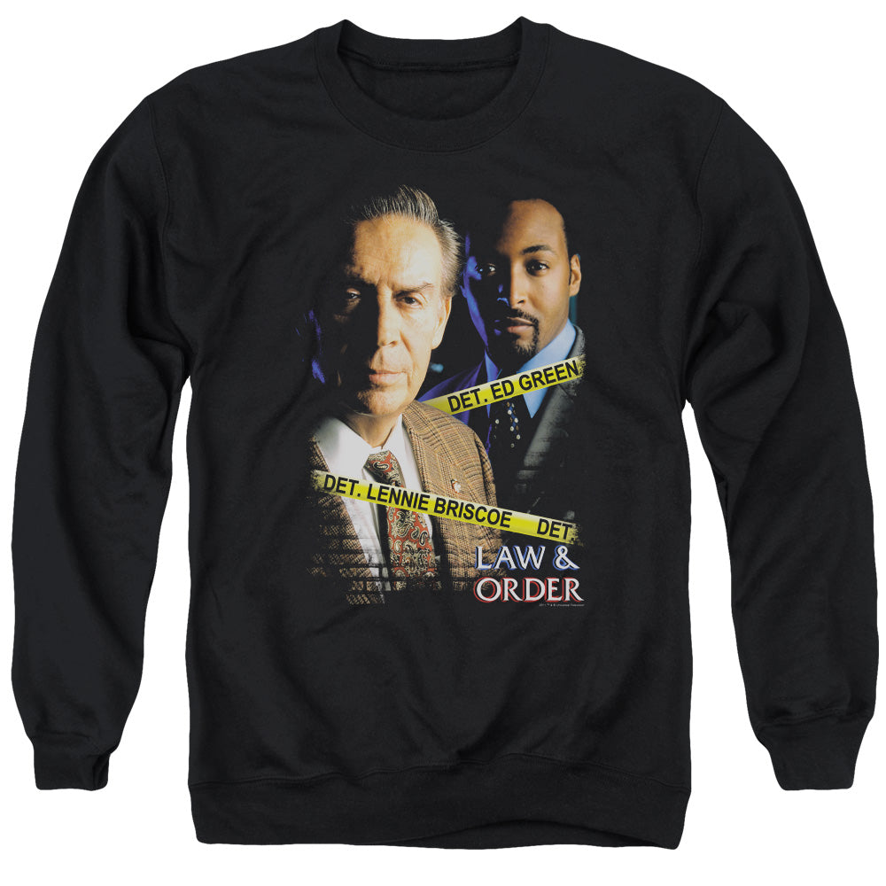 AN OFFCIALLY LICENSED LAW AND ORDER BRISCOE&GREEN ADULT UNISEX CREWNECK SWEATSHIRT BLACK