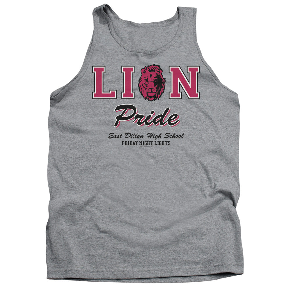 AN OFFCIALLY LICENSED FRIDAY NIGHT LIGHTS LIONS PRIDE ADULT UNISEX TANK TOP ATHLETIC HEATHER